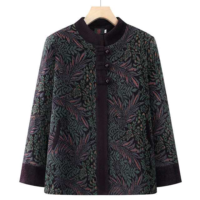 Grandma in autumn and winter, female middle -aged and elderly mother, winter clothes, velvet, thickened 70 -year -old 80 old lady wool, keep warm
