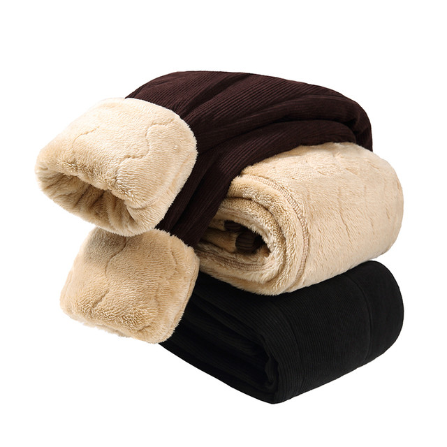 Mom's winter casual pants plus velvet thick warm cotton pants imitation lamb velvet middle-aged and elderly women's pants grandma wears loose outside