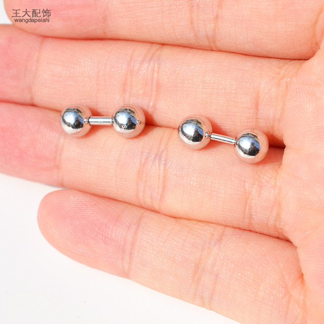 Lace nail S925 sterling silver piercing men's PA nail gui head cross ...