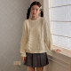 Tokyo 2019 jk lazy style solid color sweet college twist pullover knitted sweater for the inside can be worn outside for spring women