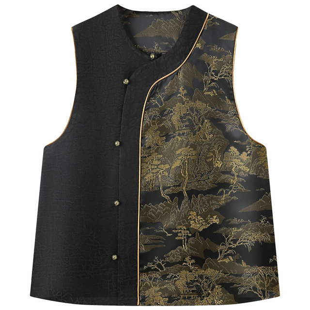 Chinese jacquard embroidered vest heavy industry jacket 2025 national style spring and autumn vest top new retro mother vest