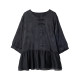 Baoshili round neck seven-quarter sleeve jacquard spliced ​​chiffon shirt 2025 spring temperament button casual fashionable shirt women