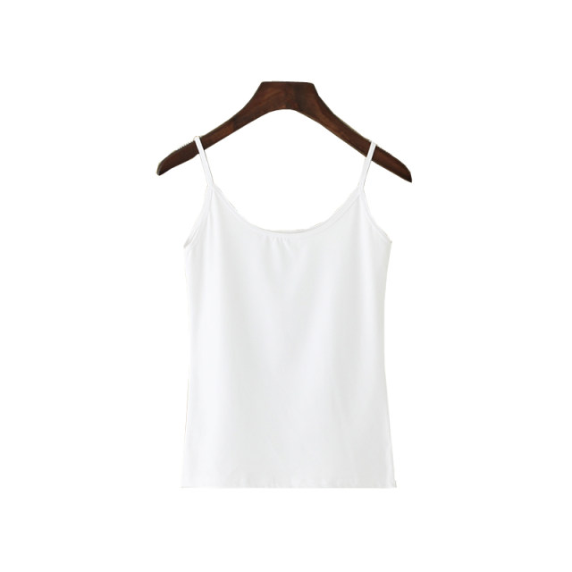 Pure color small suspender vest, female fine shoulder slimness, thin and versatile 1-2 pieces of summer women's student top bottom shirt
