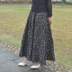 Spring and summer versatile large sling skirt for women 2023 new printed casual cotton and linen long skirt literary skirt spring mid-skirt
