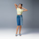 Levi's Lyvis Ice Cool Series Summer Women's American High Street Retro Short Skirt Blue Spliced ​​Denim Skirt