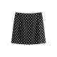 White polka dot straight skirt 2024 summer fat mm slim high waist A-line skirt women's hip skirt