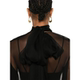 Women's silk long sleeves micro perspective micro perspective ruffled flared sleeve pleated high-end dress spring and summer new products