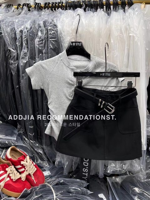 ADD hot girl short skirt 2024 summer new Korean version high waist slim multi-pocket design skirt A-line skirt women