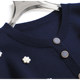 Beads loose and slimming two-piece set of round neck buttons layered vest 2024 autumn long-sleeved women's knitted sweater F687
