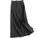 V158 solid color high -waisted thin pocket A -line skirt 2023 new spring and autumn long skirt female denim skirt skirt