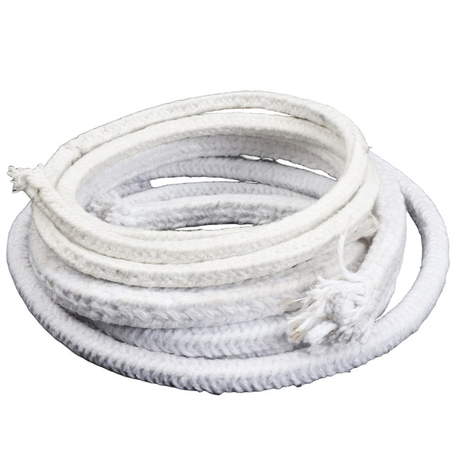 Furnace door sealing strip, high temperature resistant ceramic fiber packing, steel wire reinforced aluminum silicate round braided kiln refractory asbestos rope