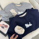Add velvet thick lambsses sweater women autumn and winter new Korean version of the loose, super thick warm holder, hoodless long sleeve top
