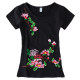 Chinese style women's tops summer new style ethnic embroidered short-sleeved T-shirt for women's embroidered slim fit large size base shirt