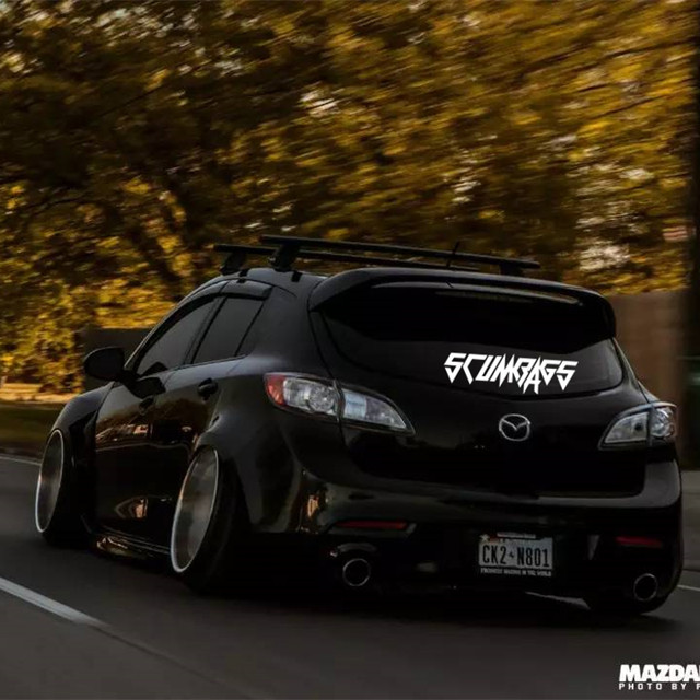 Trendy English modified car front and rear glass window stickers ...