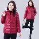 Off-season small cotton-padded jacket for women, short, light velvet cotton-padded jacket, middle-aged cotton-padded jacket, middle-aged and elderly mother’s winter coat, 40 and 50 years old