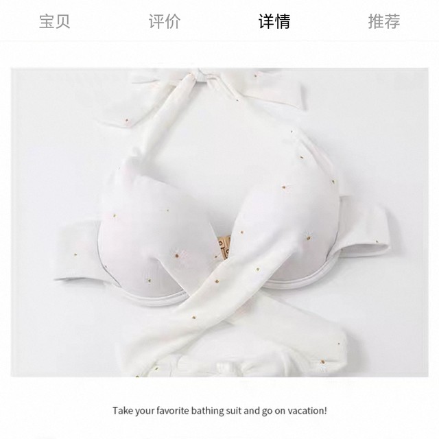 2025 new swimsuit women's small breasts gathered together bikini hot spring high-end three-piece set for holiday beautiful white sexy