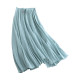 Spring and summer cotton, linen, elegant loose large size A -line large skirt women's skirt literary retro new fairy middle long skirt