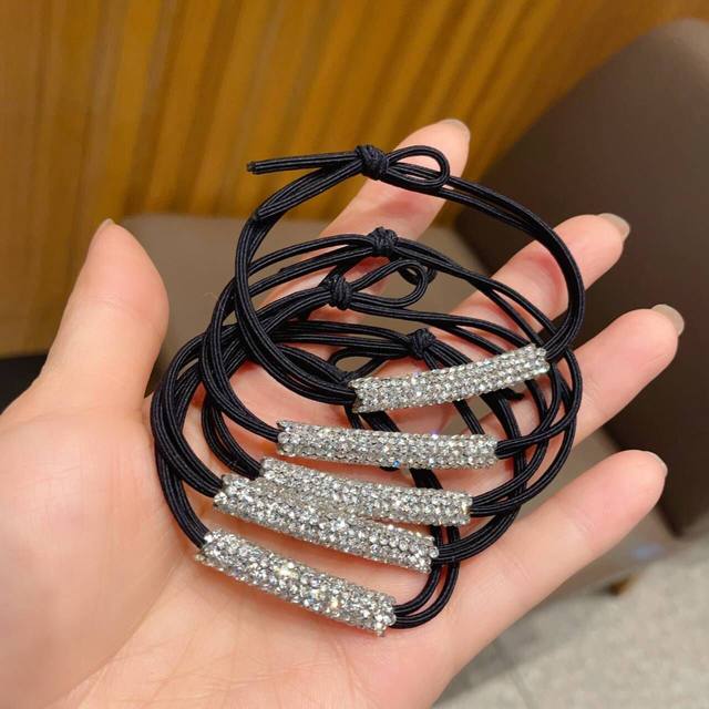 High-end diamond hair tie, versatile rhinestone hair rope, high ponytail, high elasticity and durable hair rope, sparkling diamond rubber band