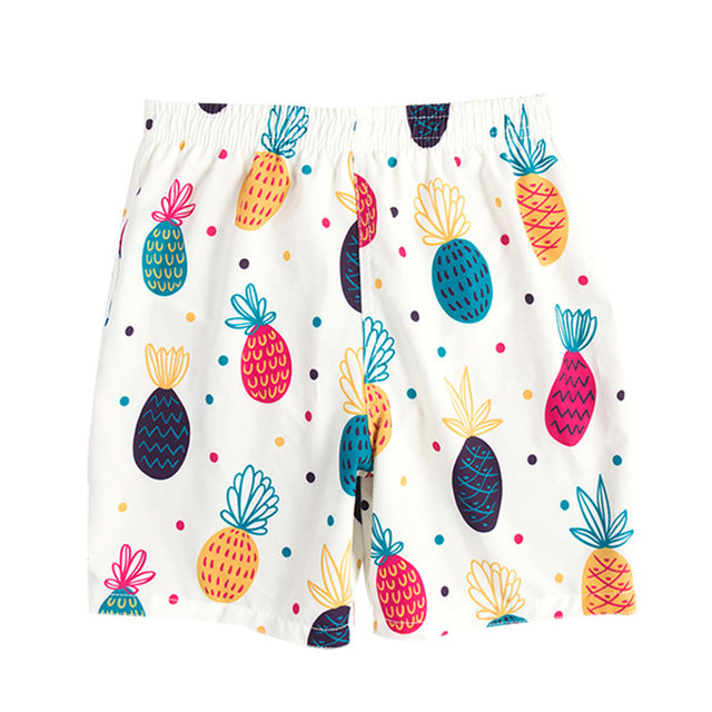 Children's beach pants quick-drying boys loose casual swimming trunks five-quarter pants medium-sized children and girls printed thin shorts summer