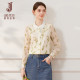 French puff sleeve shirt for women 2025 spring and autumn design sense rose printed shirt temperament retro long-sleeved top