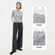 Shuiyunjian gray-blue cork wool sweater short-sleeved T-shirt women's front shoulder half-sleeved top 2025 spring new style

