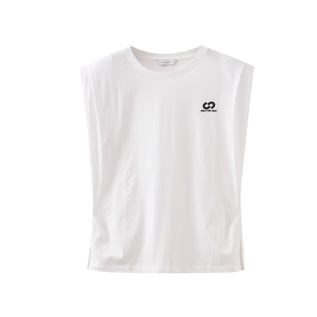 Shuiyunjian sleeveless top T-shirt for women pure cotton inner short-sleeved vest loose simple and versatile 2025 summer new style
