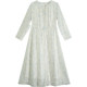 7-24QDC-058 Past and present life gentle and literary round neck printed slim long-sleeved dress