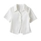 Sweet and cool hot girl slim solid color V-neck waist short-sleeved shirt for women in summer, women's European and American slim bottoming top