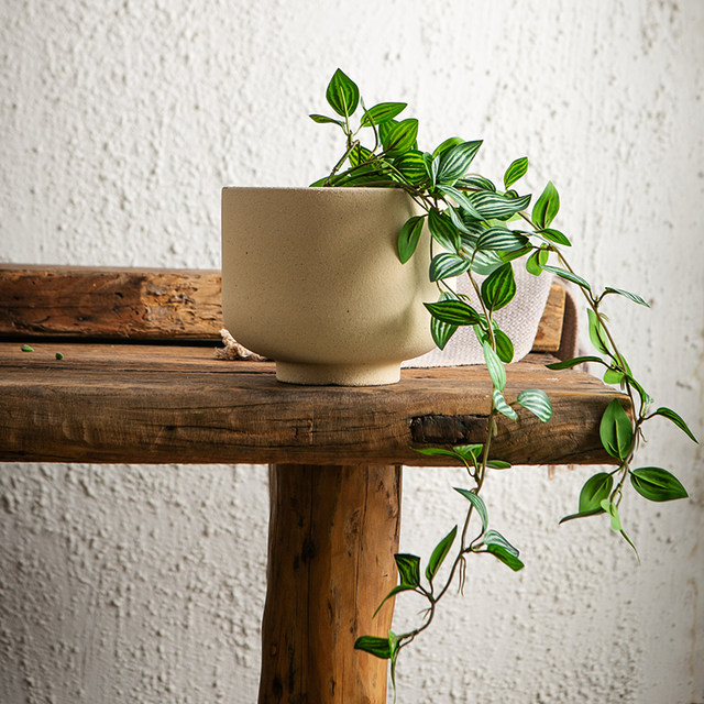 Clay quick-drying flower pots orchids and green plants, high-end breathing rough ceramics, creative simple and breathable home desktop flower pots