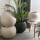Nordic magnesium clay floor-standing large flowerpot, minimalist spherical soft decoration, extra large flower pot, living room, B&B, shopping mall, villa decoration