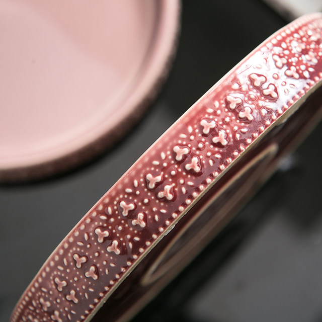 MimiHome export flower pot ceramic tray water connection tray green plant chassis circular base embossed ice crack flower pot holder