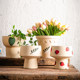 Clay flower pots, orchids and green plant flower pots, high-end breathing stoneware pots, creative simple and breathable home hand-painted flower pots