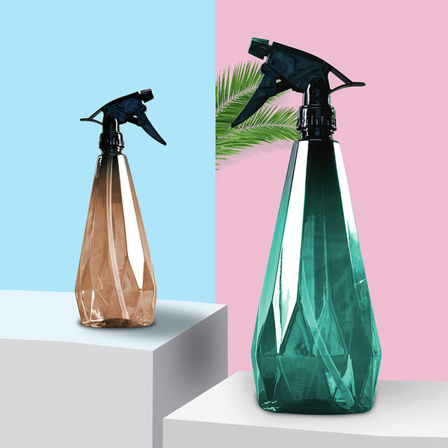 MimiHome Diamond Plastic Hand Pressed Watering Bottle Home Gardening Watering Sprayer 500ml/1L Watering Bottle