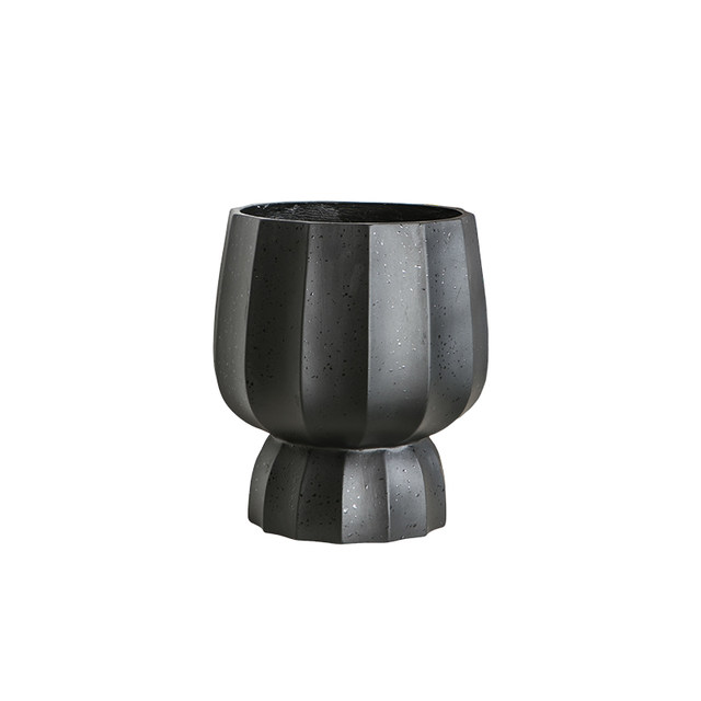 Nordic magnesium mud floor-standing large flowerpot minimalist cup-shaped soft decoration extra-large flower pot living room B&B shopping mall villa decoration