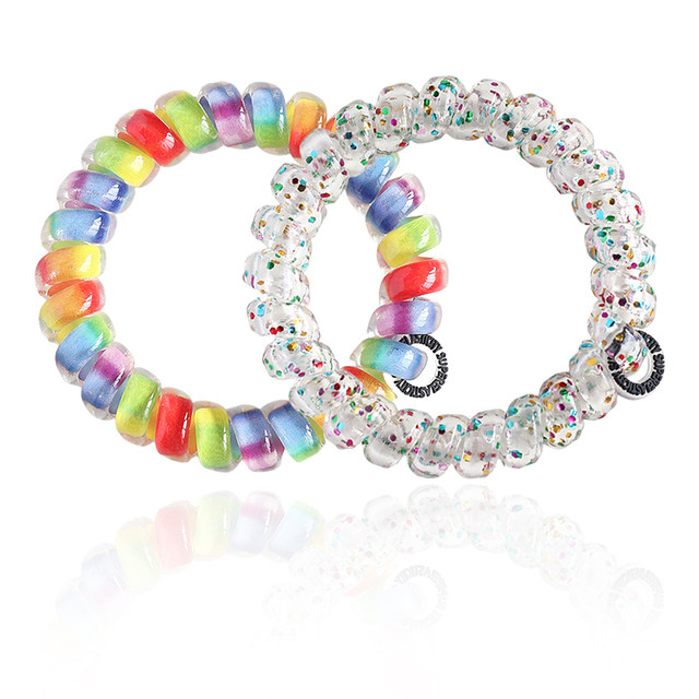 Advanced Korean version of phone cord hair tie, women's traceless phone cord TT ring, comfortable elastic high ponytail rubber band new style