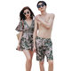 Couple swimsuits, one-piece dress, flat angle steel support gathered together, men and women, slimming belly, beach pants, men soaking in hot spring vacation style