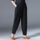 Pure cotton wide-leg pants for women in summer 2025 loose large size white harem pants slim and casual black nine-point bloomers
