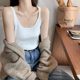 Summer 2025 new solid color suit with knitted base thin design top for women