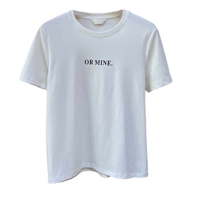 Red round neck short-sleeved T-shirt women's 2025 summer new loose base unique beautiful shoulder top