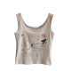 Gray American small suspender women's clothing with inner wear 2025 summer unique and beautiful vest I-shaped sleeveless top wear outer wear