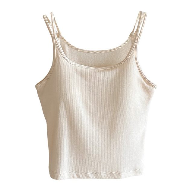 Brown brown ribbon chest pad plus velvet warm suspender vest for women with 2025 new autumn and winter top