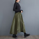 Spring and autumn new high -waisted half -body skirt fashion button skirt versatile irregular medium long A -line skirt foreign trade export
