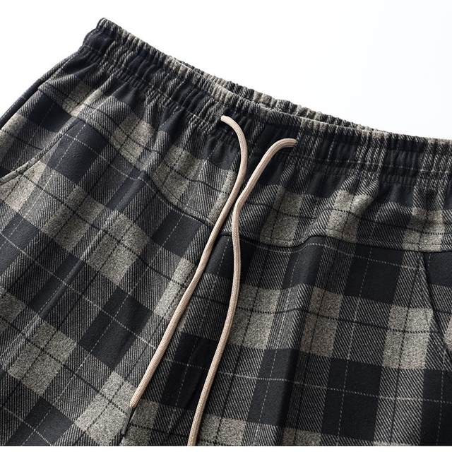
Middle-aged and elderly women's trousers, spring and autumn single trousers, high-waisted straight pants, mom's casual trousers, grandma pants, loose and fashionable plaid