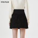 FIVE PLUS fancy tweed skirt women's high waist A-line skirt short skirt zipper temperament women's winter clothes