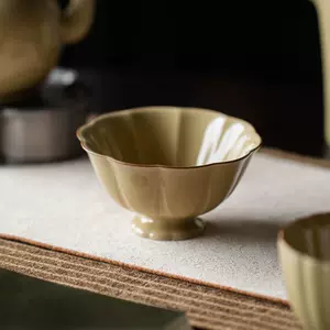 中国 慎徳堂製 黄釉粉彩 花文 茶杯 煎茶碗 C R4784 | www ...