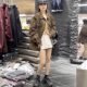 American retro leopard print denim jacket for women trendy spring and autumn hot girls individually loose mid-length work jacket top
