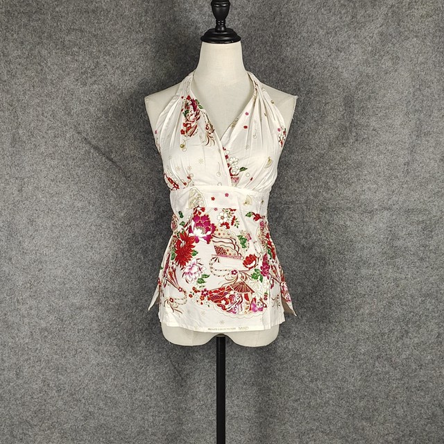 Clear -warehouse hanging neck strap Thai printed top Nepal cotton pine tight black off -the -shoulder short national style female flower
