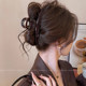 High-end chocolate brown one-word grabber large shark clip hairpin for women's back of head 2025 new clip hair accessories