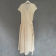 European and American fashion 2024 spring and autumn casual versatile OL style round neck long sleeve single product commuting long dress collection