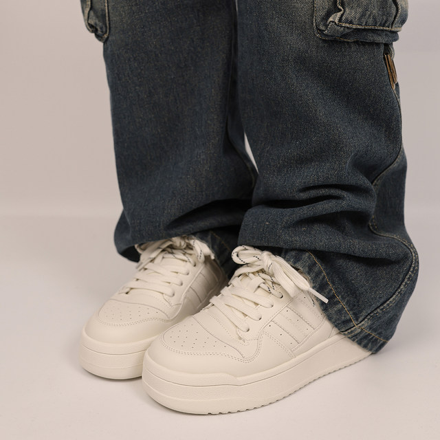 Ran Yan 2025 autumn and winter new thick-soled retro round-toe sneakers for women with velvet, versatile and comfortable sports and casual shoes